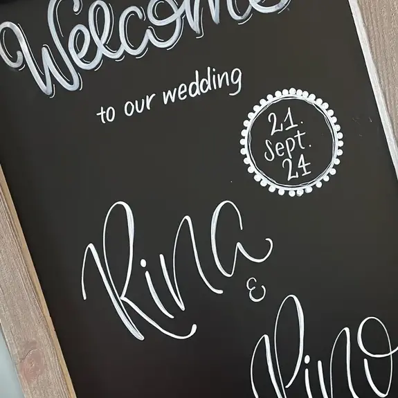 Hochzeitstafel Handlettering